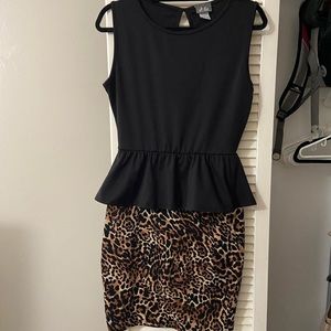 Peplum Leopard Dress